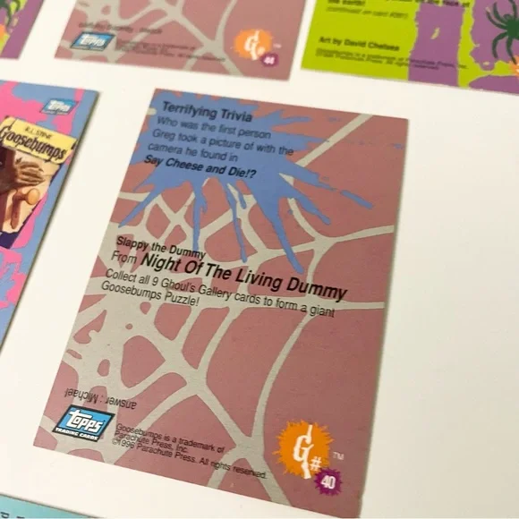 Vintage 1996 Topps Goosebumps Trading Cards Lot - R.L. Stine 90s - Picture 12 of 14